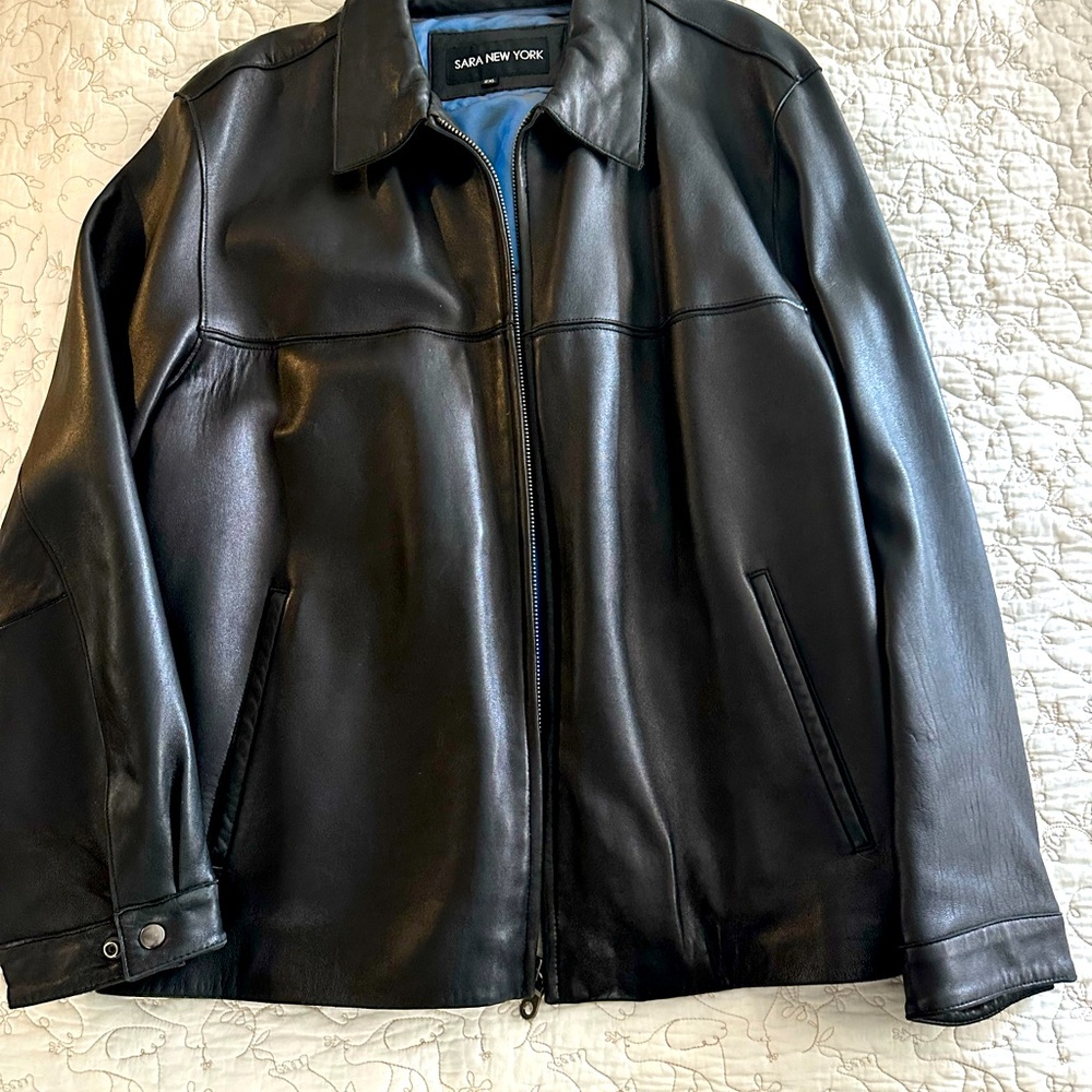 Men’s Genuine Leather Jacket with removable quilted liner